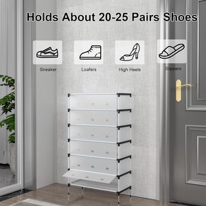 <span class=keywords><strong>Zapatero</strong></span> de 7 niveles 18-25 pares Gabinete de ahorro de espacio <span class=keywords><strong>Zapatero</strong></span> de <span class=keywords><strong>tela</strong></span> transparente a prueba de polvo para armario de entrada - Product Image 3