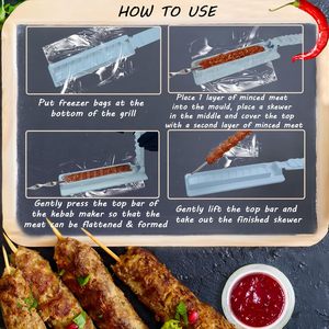 Stampo per <span class=keywords><strong>Kebab</strong></span> Manuale Professionale, Antiaderente, Perfetto per Modellare Polpette di Carne Macinata, Pollo o Verdure - Product Image 5