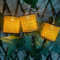 Style Vintage extérieur 10 LED rotin bougie solaire lumières fabriquées à la main en osier lanterne IP44 étanche Dimmable pour jardin de noël