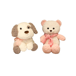 Ensemble de jouets en peluche mignons en gros : ours en peluche et chiot, adorables <span class=keywords><strong>animaux</strong></span> en peluche pour couple, cadeau pour enfants, décoration intérieure - Product Image 5