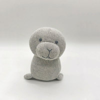 Dauphin Crocodile Cheval Baleine Phoque Gris Peluche Doux Mignon Animal de Mer Jouets Peluche Tricotée avec PP Coton Remplissage Cadeaux