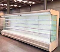 Commerciële energiezuinige, instelbare open split-aircurtain koelvitrine voor supermarkten, dranken en fruit.