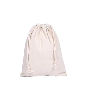 Sac à cordon personnalisé en toile de coton, petit sac cadeau en filet avec cordon, emballage personnalisé avec logo en coton - Product Image 6
