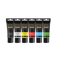 Giorgione Offre Spéciale Peinture Acrylique DIY pour Artistes, 30 Couleurs, Tubes Plastiques de 75ml, Ensemble de Peinture avec Pinceaux en Nylon Gratuits