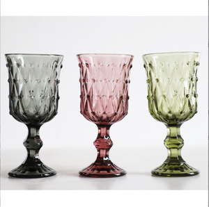 200ml Rétro Perle Point En Relief <span class=keywords><strong>Verre</strong></span> Gobelet Lumière De Luxe Personnalisé Couleur Vert Rouge Gris Cocktail Rouge <span class=keywords><strong>Verre</strong></span> À Vin - Product Image 6