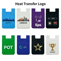 Portefeuille intelligent adhésif personnalisé pour téléphone portable, en silicone, avec logo, pour cartes de crédit, pochette, étui, poche