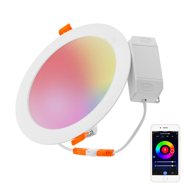Remote Control Recessed Mounted Round 24W 1800LM RGB CCT TUYA WIFI Smart Led Panel Light