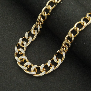 Diamond-set Three-dimensional <b>Cuban</b> <b>Chain</b> Necklace, Fashionable and Cool Personalized Accessories, Pendant Jewelry. Tanjing - Product Image 2