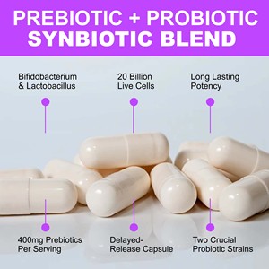 Cápsulas Prebióticas + Probióticas OEM ODM, Equilibran las Bacterias del Intestino, Fortalecen el Revestimiento del Microbioma, Apoyan la Regularidad Digestiva - Product Image 3