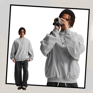 Sudadera de alta calidad con logotipo personalizado, 410 gramos, estilo casual unisex, cuello redondo, hombros caídos, para hombre. - Product Image 4