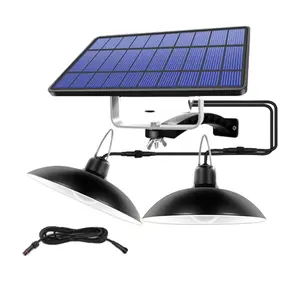 Ganda Kepala Lampu Darurat 520LM ABS Split Solar LED Liontin Camping Lampu dengan 6M Tenaga Surya Outdoor Indoor