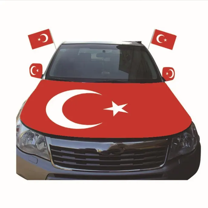 車のエンジンのための安い昇華印刷トルコ旗自動フードカバーバナー