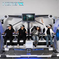 HEROVR Metaverse 9D Capsule 4 places casque VR simulateur de jeu 9D chaise de mouvement de cinéma pour usage domestique éducation montagnes russes