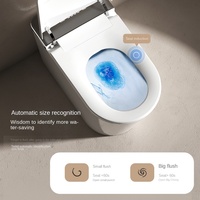 WC intelligent multifonctionnel moderne avec télécommande, chasse d'eau automatique, siège de toilette à poser au sol, bidet intégré et ensemble complet pour salle de bain