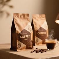 Imprimé personnalisé 150g-250g Zip Lock Stand Pouch Doypack Coffee Bean Pet Food Packaging Bag Valve for Coffee Jelly Autres produits