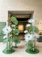 Vente en gros d'usine : Feuilles de lotus géantes faites à la main sur mesure pour vitrines, décors de scène, fêtes, hôtels et centres commerciaux