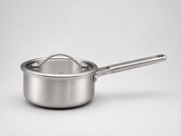 Casserole en acier inoxydable tri-couches avec couvercle en verre, fabrication OEM ODM, pot à lait entièrement plaqué