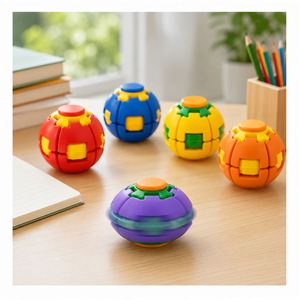 Compact <b>Desk</b> Relief Sphere Gear Driven Spinner Toy Quiet <b>Rotation</b> Focus Gadget Travel Gift Wholesale Supplier Pack - Product Image 3