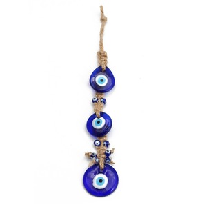 Gran oferta de moda, cuerda de cáñamo trenzada hecha a mano, abalorio de mujer, cristal de la suerte, llavero de ojo de diablo turco azul grande, accesorios <span class=keywords><strong>para</strong></span> <span class=keywords><strong>coche</strong></span> y hogar - Product Image 5