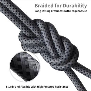 สายชาร์จแบบถักเร็ว12W แบบกำหนดเองสำหรับสายสำหรับ <span class=keywords><strong>iPhone</strong></span> พร้อมช่องเสียบ8PIN USB ที่ทนทานและการถ่ายโอนข้อมูลความเร็วสูง - Product Image 4