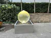 Fontaine sphérique en acrylique de 16', pré-percée, 40 cm, boule transparente pour jardin et cour arrière