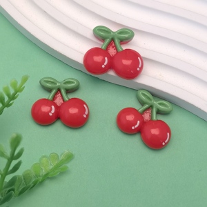 Breloques en résine DIY, cerises fruitées, pour nail art, création de bijoux, projets de décoration de coques de téléphone, fournitures pour slime - Product Image 4