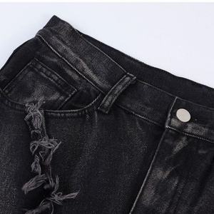 Jeans Anchos de Mezclilla Lavada a la Piedra de Alta Gama Personalizados con MOQ Bajo para Hombre - Product Image 4