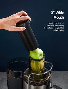 Centrifugeuse en acier inoxydable 300W, extracteur de jus noir sans BPA, <span class=keywords><strong>goulotte</strong></span> d'alimentation électrique domestique facile de 3 pouces - Product Image 2