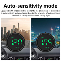 Podofo Auto Head-up Display Universelles Fahrzeug-Armaturenbrett Geschwindigkeitsanzeige HD Auto HUD GPS Digitaler Tachometer Grün/Weiß Werksausführung