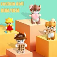 Porte-clés unisexe personnalisé en peluche de chat, style anime, mignon et amusant, jouet de collection pour enfants, rembourré en coton PP, 15 cm