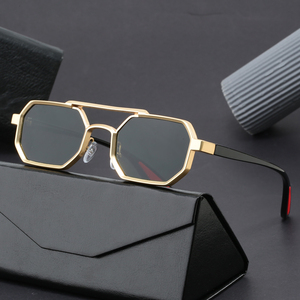 Occhiali da Sole Vintage in Lega Personalizzati, Montatura Quadrata Punk, Occhiali da Guida Rettangolari per Uomo, Occhiali da Sole alla Moda 2024 - Product Image 2