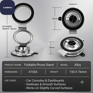 CARFU Earldom Alloy+n54 <b>Desk</b> Phone Holder Suction Cup Magnetic Mount X155A X155B - Product Image 3