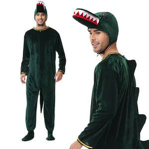 Disfraz de cocodrilo para hombre adulto con sombrero para fiesta de Halloween y juegos de rol - Product Image 1