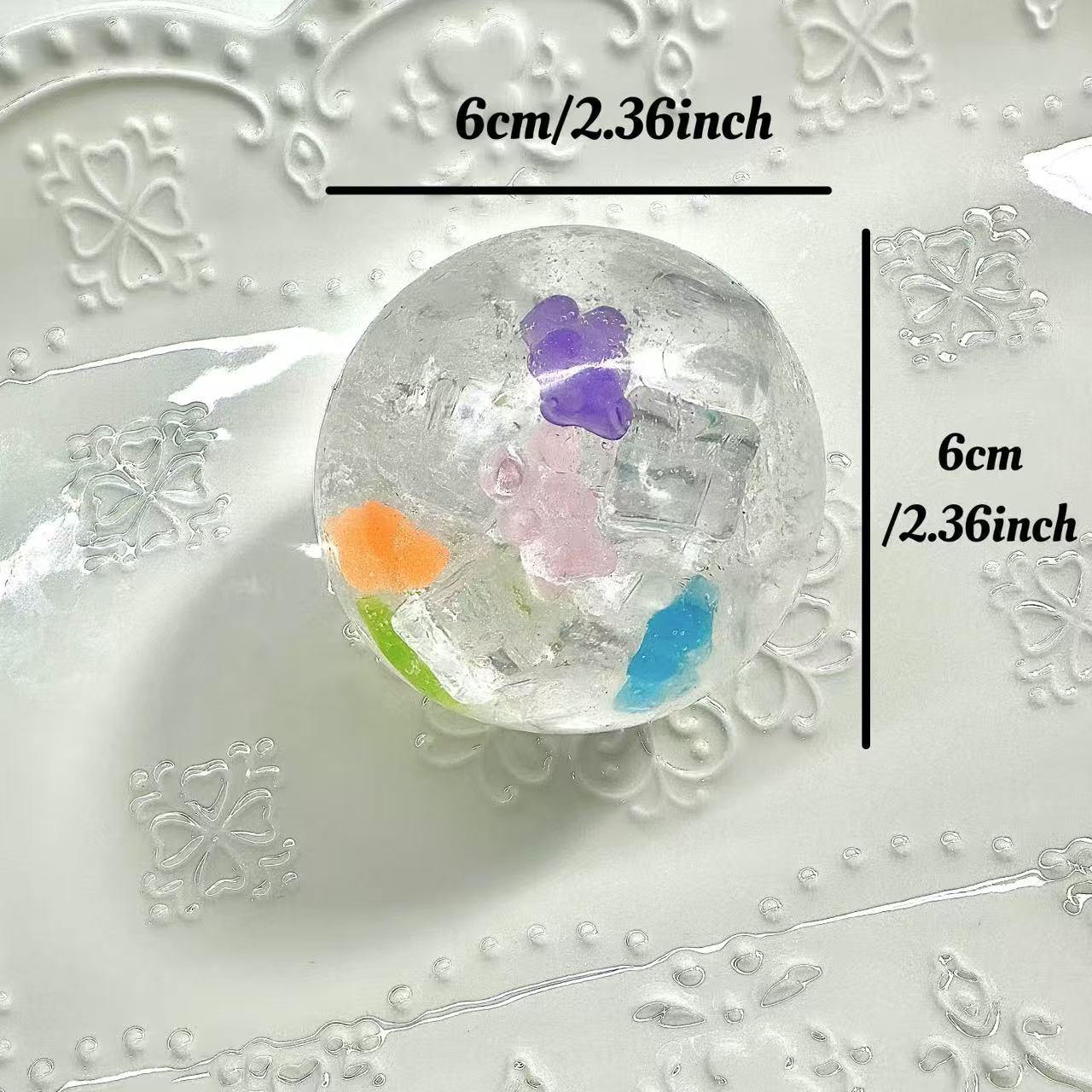 20732-หมี น้ำแข็งใส ลูกบอลทำมือใส สกุชชี่