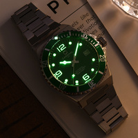 Montre mécanique automatique de luxe CARNIVAL pour homme, boîtier et bracelet en acier inoxydable, cadran en saphir synthétique, résistance à l'eau 50 m pour la plongée