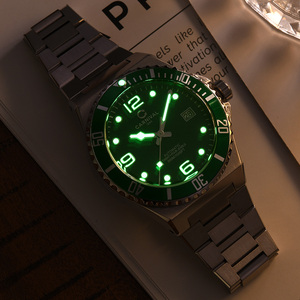 Montre mécanique <span class=keywords><strong>automatique</strong></span> de luxe CARNIVAL pour homme, boîtier et bracelet en acier inoxydable, cadran en saphir synthétique, résistance à l'eau 50 m pour la plongée - Product Image 5