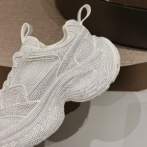Nouvelles baskets compensées blanches premium 2026 avec strass, plateforme scintillante, style décontracté, chaussures de papa à paillettes - Product Image 2