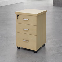 Meuble de rangement moderne en bois à 3 tiroirs verrouillables sous la table avec rangement amovible pour bureau à domicile et salle d'étude