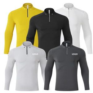 Camiseta Personalizada con Cuello Alto y Cierre de Cremallera, 230 g/m², Unisex, 93% Poliéster, 7% Elastano, Manga Larga, Cierre de Cremallera por la Mitad, Lisa - Product Image 1