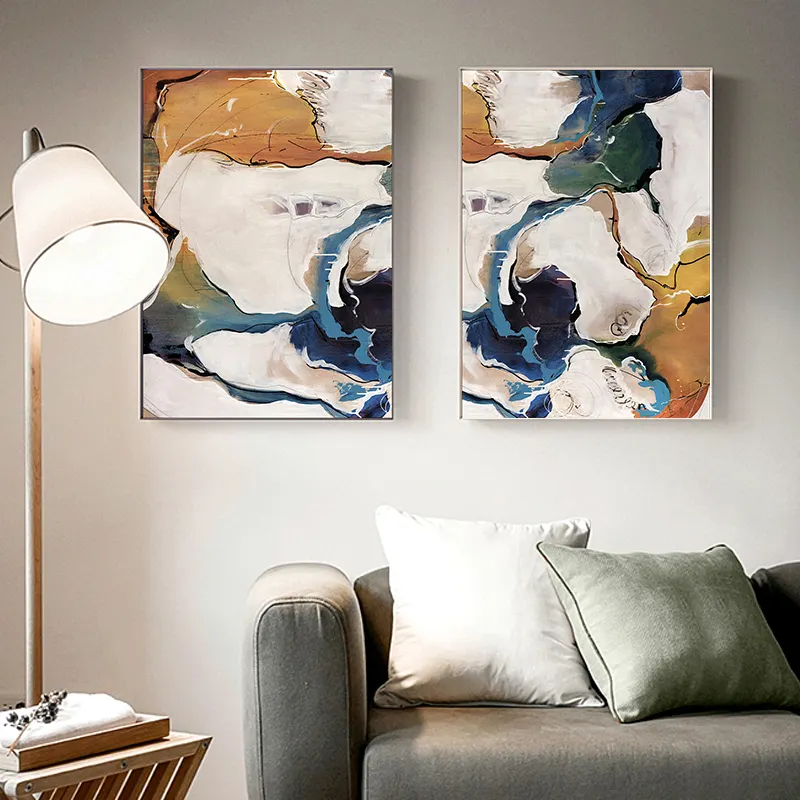 مجردة اللون تدفق جدار الفن طباعة الحديثة الحد الأدنى المنزل الديكور لوحة زيتية قماشية لغرفة المعيشة غرفة نوم