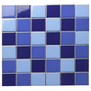 <span class=keywords><strong>KASARO</strong></span> precio de coste de fábrica autoadhesivo decoración de pared del inodoro azul Hotel piscina Zellige azulejos brillantes mosaico de cristal - Product Image 3