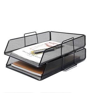 Metal 2pcs Stackable Letter <b>Trays</b> Paper Sorter/Desk <b>File</b> <b>Tray</b>/Desk Organizer - Product Image 4