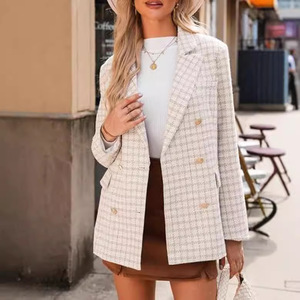 Hot Bán Hàng Sọc rô Phù Hợp Với Áo Khoác Của Phụ Nữ Thời Trang Giản Dị Phù Hợp Với Áo Khoác Mùa Thu Mùa Đông Kinh Doanh Văn Phòng Phụ Nữ Phù Hợp Với Áo - Product Image 3