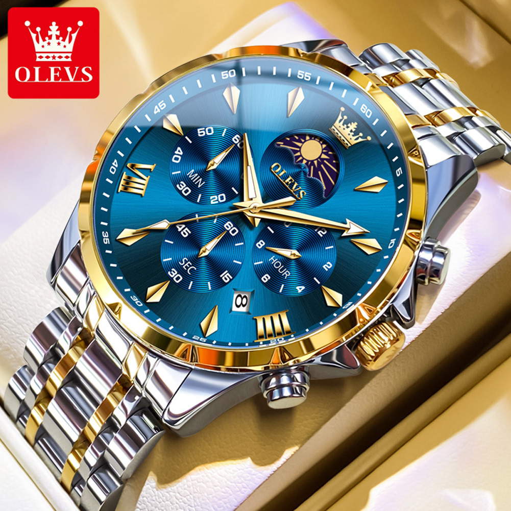 OEM 3653 Men Watches New Fashion Stainless Steel Date Waterproof Luminous Luxury Men's Korean Version For Quartz Watch