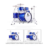JELO Ensemble de batterie jazz compact 5 fûts 3 cymbales pour enfants de 3 à 14 ans – Idéal pour la pratique musicale