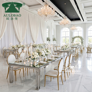 Meubles de salle à manger modernes de luxe en acier inoxydable doré/blanc, tables et chaises de restaurant pour appartement et hôtel - Product Image 1