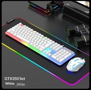 Combo de teclado y ratón para juegos GTX350, diseño flotante con luz Led colorida, con cable, para deportes electrónicos y uso en la oficina - Product Image 3