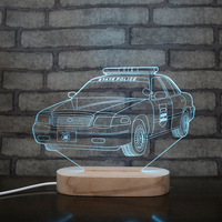 Lampe led ovale en bois en forme de lune, impression 3d conforme, offre spéciale