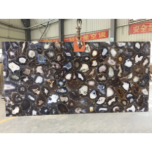 UnionStone Custom Polished <b>Large</b> Solid Natural Fantasy Backlit Semi Precious Translucent Stone Gemstone Brown Bathroom Kitchen - Product Image 1