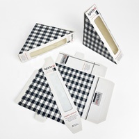 Caja de embalaje para sándwich biológico, cartón de impresión personalizado degradable desechable con sello térmico, cuña para sándwich